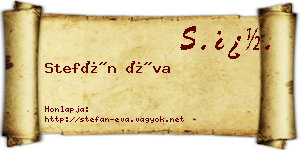 Stefán Éva névjegykártya